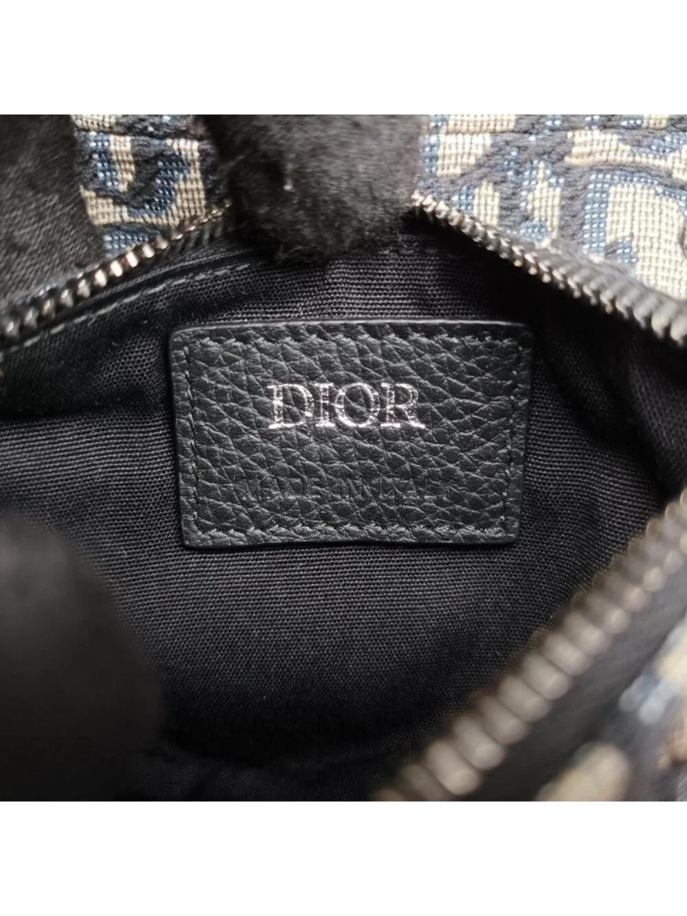 Dior Saddle Navy Gray Jacquard Handbag